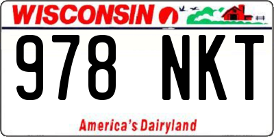 WI license plate 978NKT