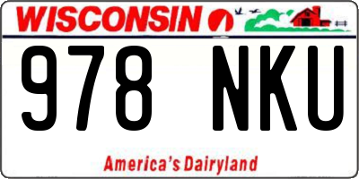 WI license plate 978NKU