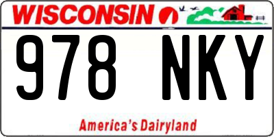WI license plate 978NKY