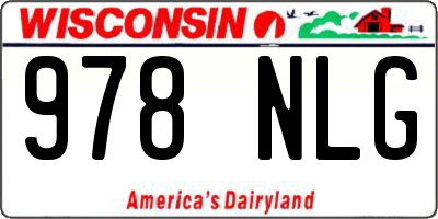 WI license plate 978NLG