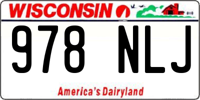 WI license plate 978NLJ