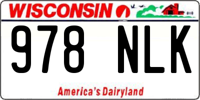 WI license plate 978NLK
