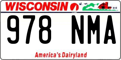 WI license plate 978NMA