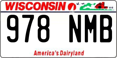 WI license plate 978NMB
