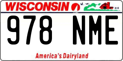 WI license plate 978NME