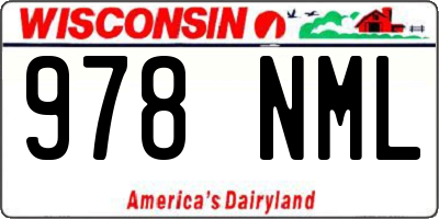 WI license plate 978NML