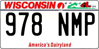WI license plate 978NMP