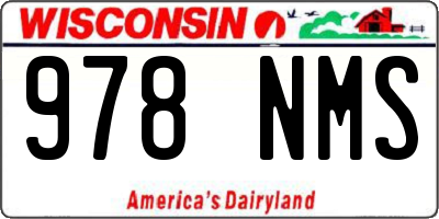 WI license plate 978NMS