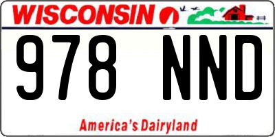WI license plate 978NND