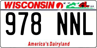 WI license plate 978NNL