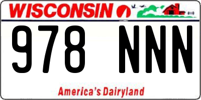 WI license plate 978NNN