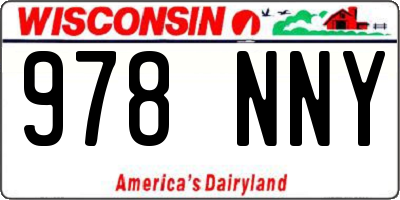 WI license plate 978NNY