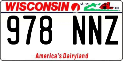 WI license plate 978NNZ