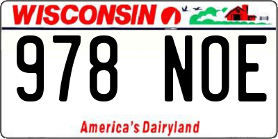 WI license plate 978NOE