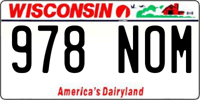 WI license plate 978NOM