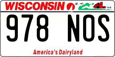 WI license plate 978NOS