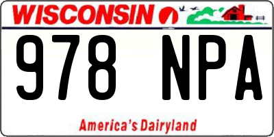 WI license plate 978NPA