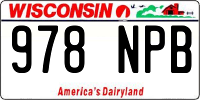 WI license plate 978NPB