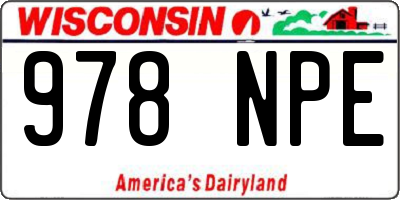 WI license plate 978NPE