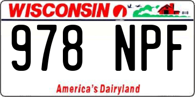 WI license plate 978NPF