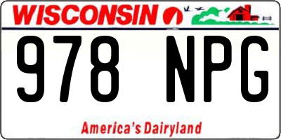 WI license plate 978NPG