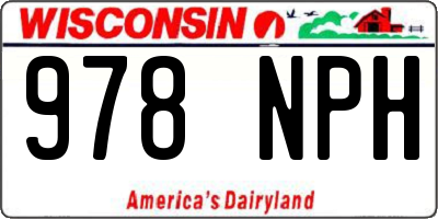 WI license plate 978NPH
