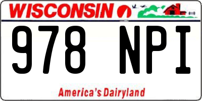 WI license plate 978NPI
