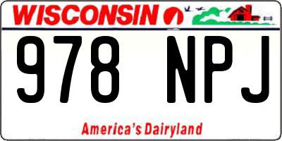 WI license plate 978NPJ