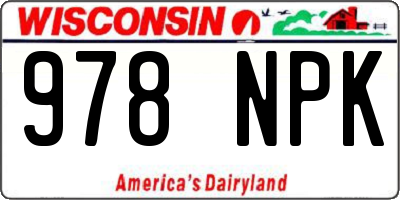 WI license plate 978NPK