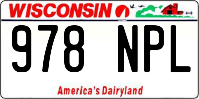 WI license plate 978NPL