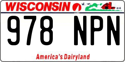 WI license plate 978NPN