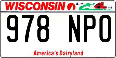 WI license plate 978NPO