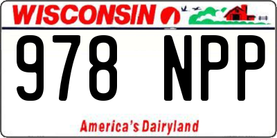 WI license plate 978NPP