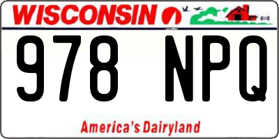 WI license plate 978NPQ