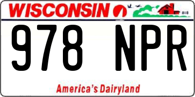 WI license plate 978NPR