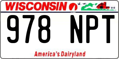 WI license plate 978NPT
