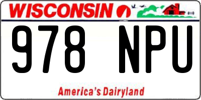 WI license plate 978NPU