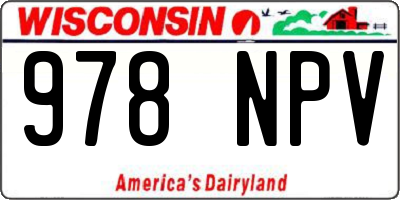 WI license plate 978NPV