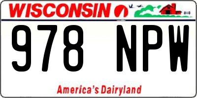 WI license plate 978NPW
