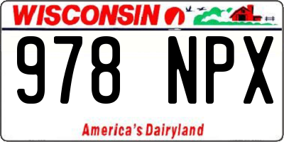 WI license plate 978NPX
