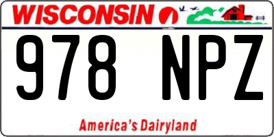 WI license plate 978NPZ