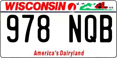 WI license plate 978NQB