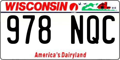 WI license plate 978NQC