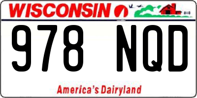 WI license plate 978NQD