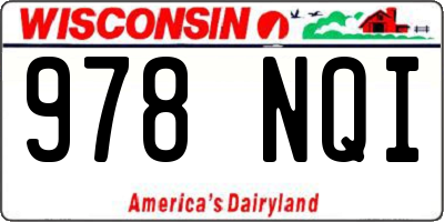 WI license plate 978NQI
