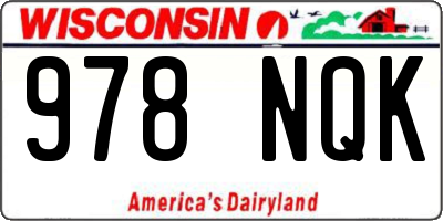 WI license plate 978NQK