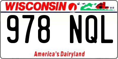WI license plate 978NQL