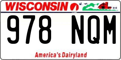 WI license plate 978NQM