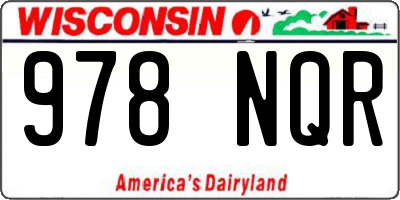 WI license plate 978NQR