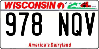 WI license plate 978NQV